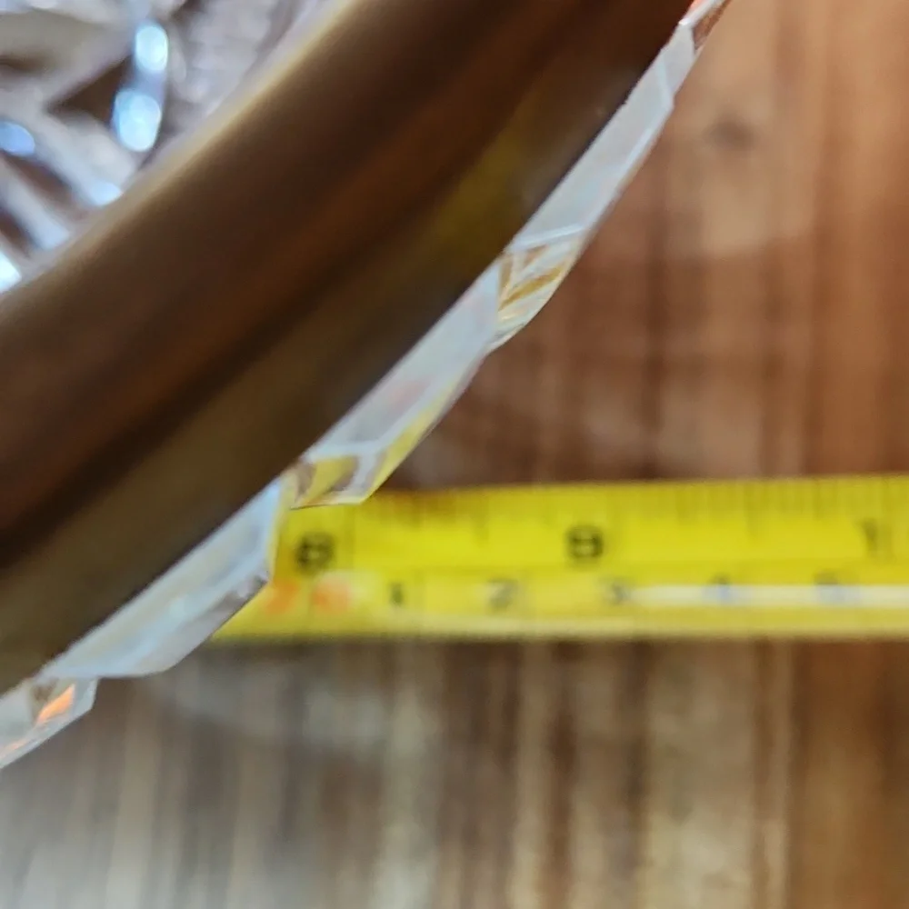 9"  Thumbprint Starburst  Heavy Clear Crystal Bowl with Silver Plated Rim - Picture 4 of 6